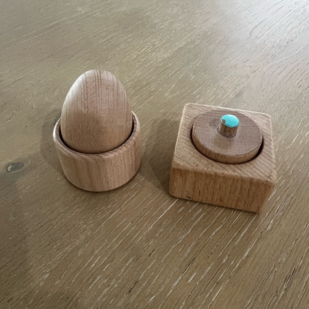 Lovevery Wooden Montessori Baby Toys Peg Box and Egg and Cup Develop Grip
